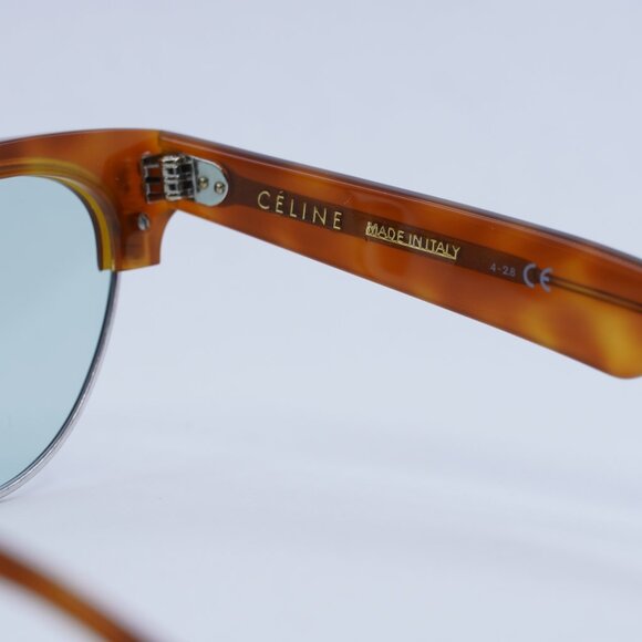 🕶️ New Celine CL40059U 18N Sunglasses - Light Havana Frame, Blue Lenses - Picture 7 of 12